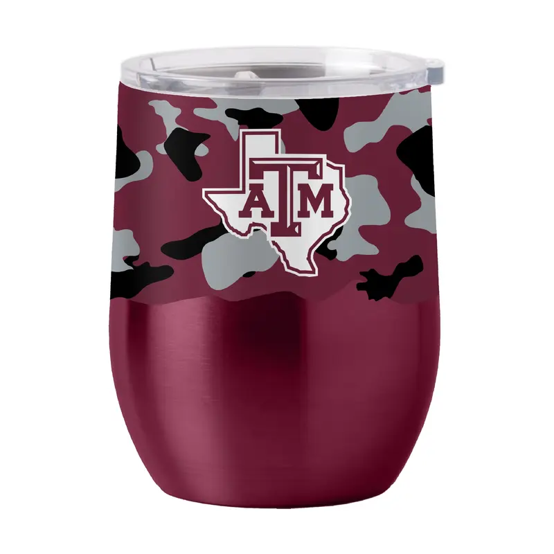 Texas A&M 16oz Camo Stainless Curved Beverage