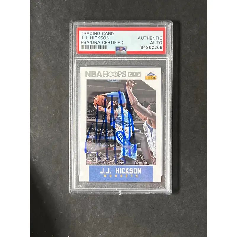 2015-16 Panini Hoops #123  J.J. Hickson Signed Card PSA Slabbed Nuggets