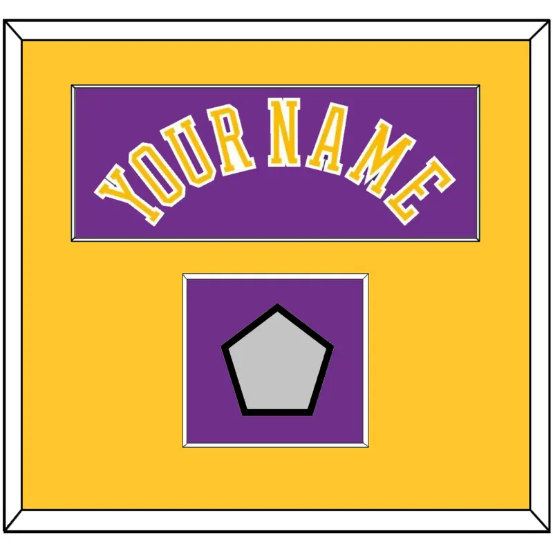 Los Angeles Name & 5X Champions Patch - Road Purple (1978-1997) - Single Mat 2