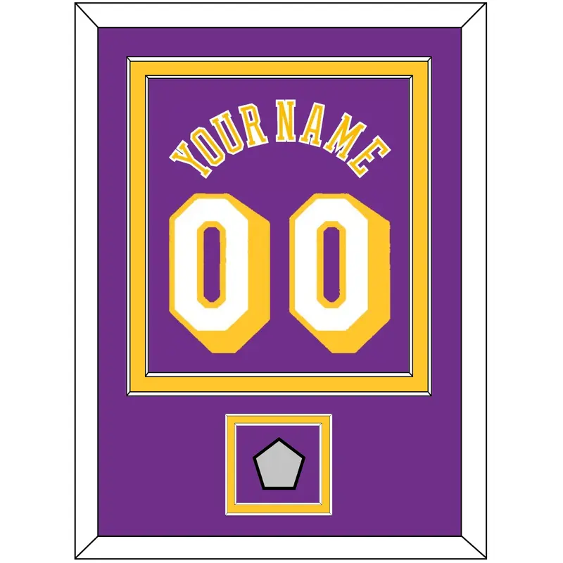 Los Angeles Name & Number With Champions Patch - Road Purple (1978-1997) - Double Mat 2