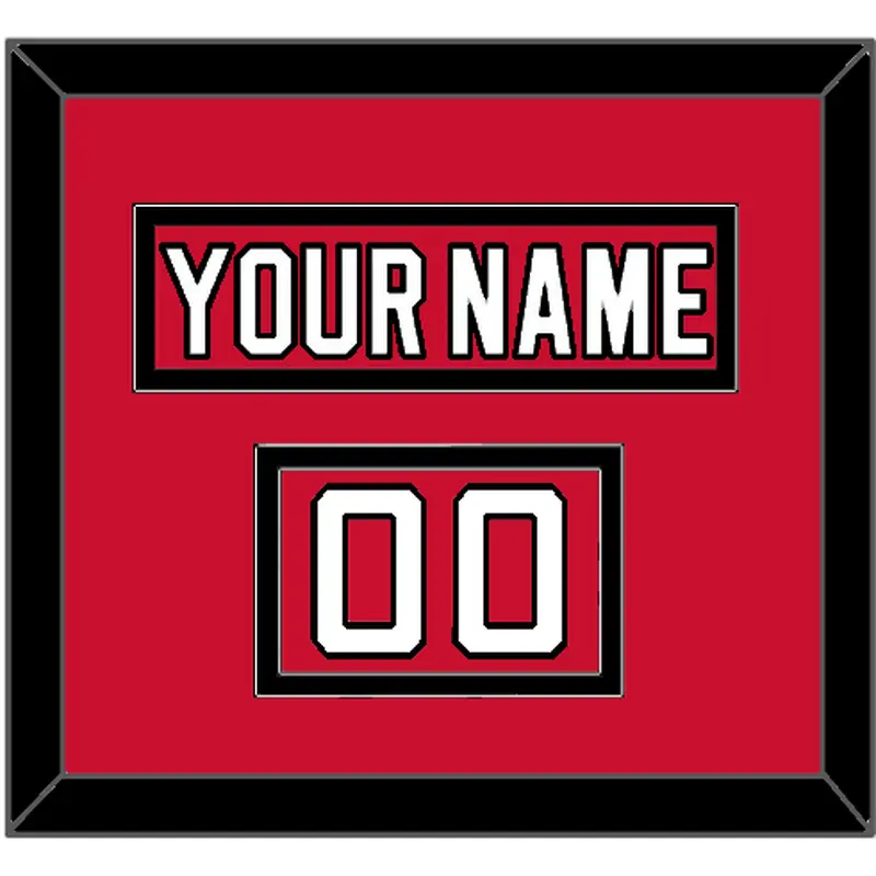 New Jersey Nameplate & Number (Shoulder) - Road Red (1992-2007) - Double Mat 2