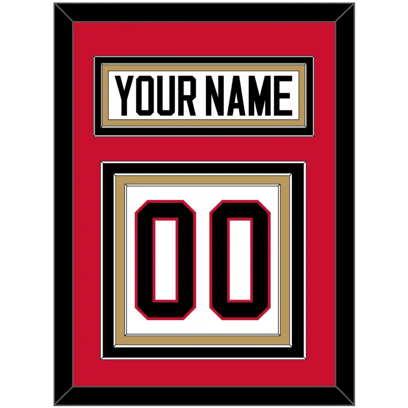 Ottawa Nameplate & Number (Back) - Home/Road White (1995-2007) - Triple Mat 3