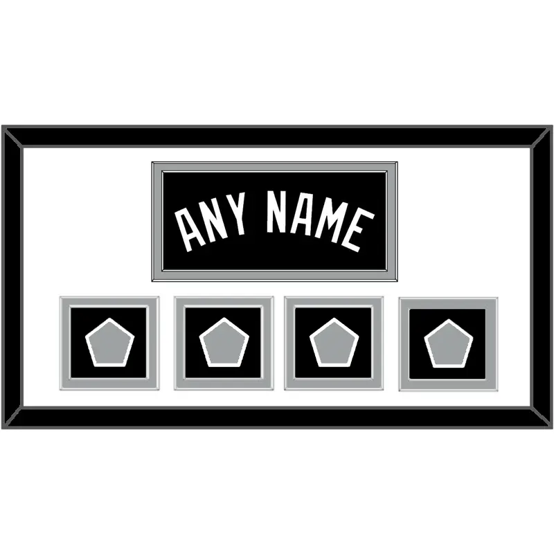 San Antonio Name With 4 Finals Patches - Road Black (1989-2002) - Double Mat 1