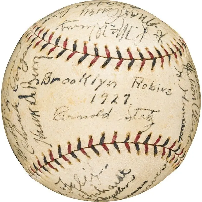 The Finest 1927 Brooklyn Dodgers (Robins) Team Signed NL Baseball PSA DNA COA
