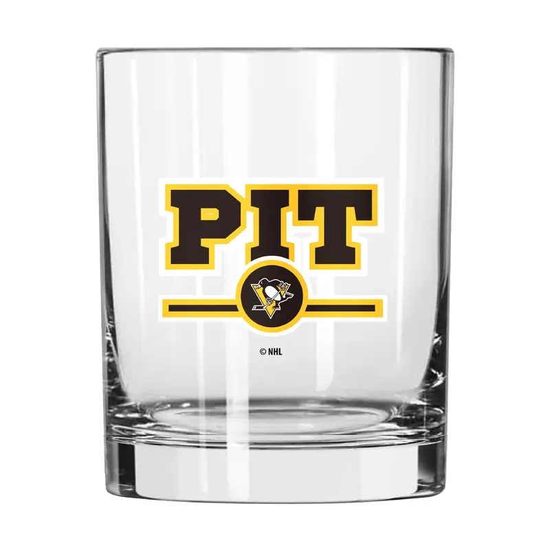 Pittsburgh Penguins 14oz Letterman Rocks Glass