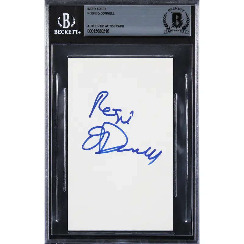 Rosie O'Donnell A League Of Their Own Authentic Signed 3x5 Index Card BAS Slab 1