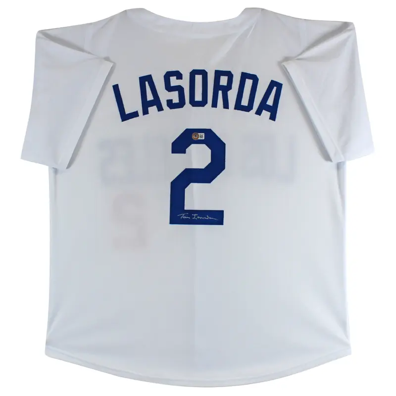 Tom Lasorda Authentic Signed White Pro Style Jersey Autographed BAS
