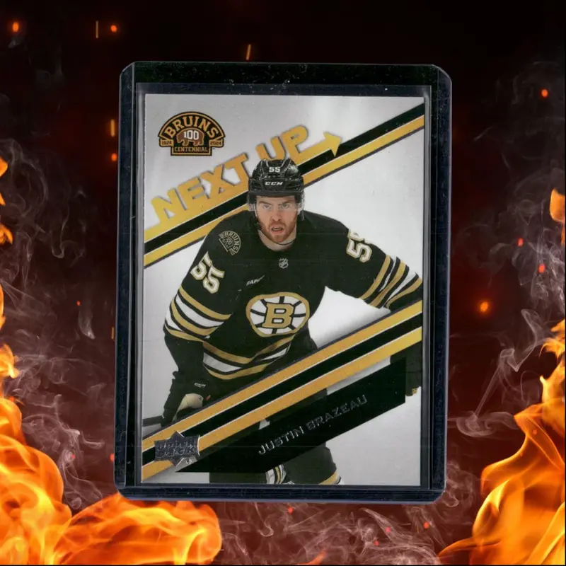 2023-24 Upper Deck Boston Bruins Centennial Justin Brazeau Next Up! Rookie #N-2