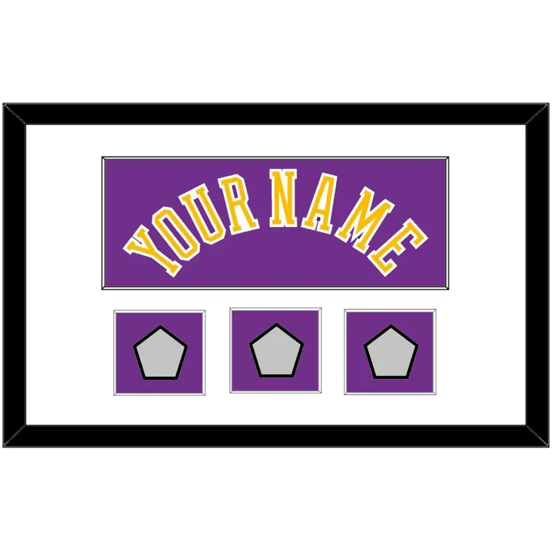 Los Angeles Name & 3 Champions Patches - Road Purple (1978-1997) - Single Mat 1