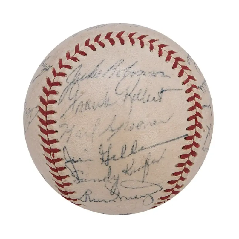 1955 Brooklyn Dodgers W.S. Champs Team Signed Baseball Jackie Robinson JSA COA