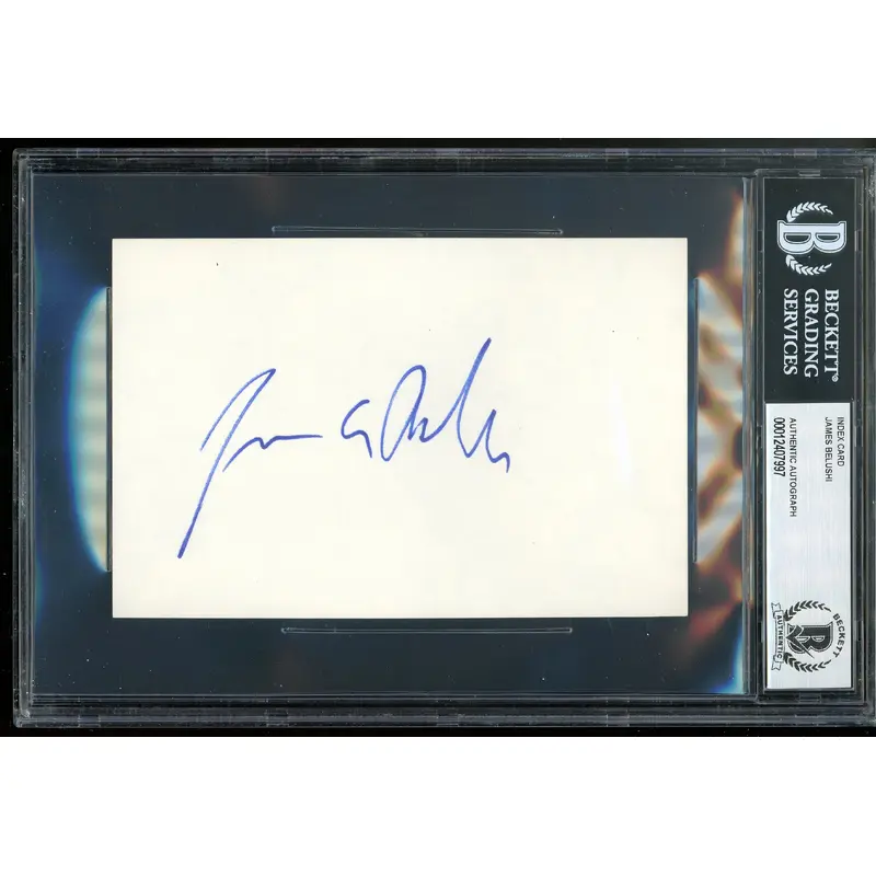 James Belushi The Blues Brothers Authentic Signed 4x6 Index Card BAS Slabbed