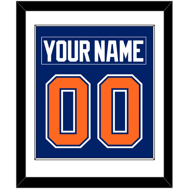 Edmonton Nameplate & Number (Back) Combined - Road Blue (1981-1994) - Single Mat 1