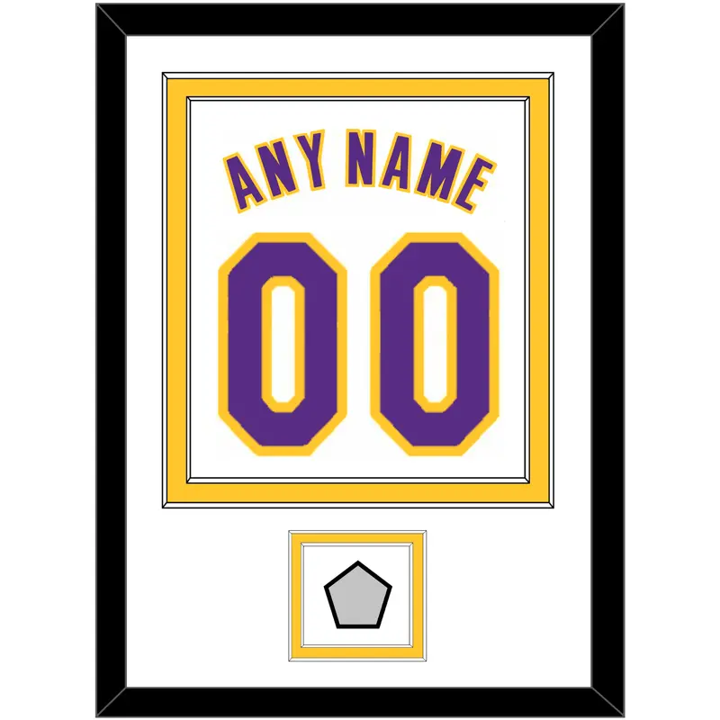 Los Angeles Name & Number With Finals Patch - Alternate White (2002-2018) - Double Mat 2