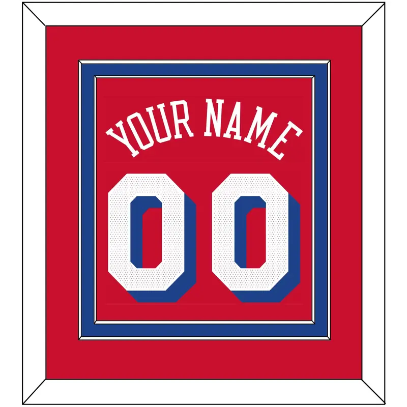 Philadelphia Name & Number - Red Statement - Double Mat 3