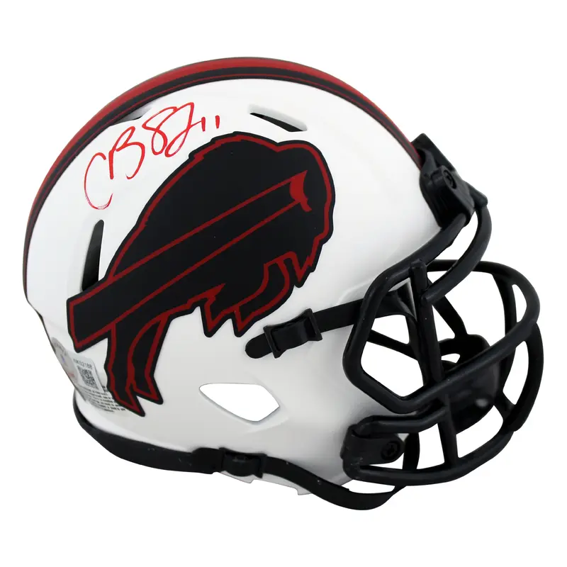 Bills Cole Beasley Authentic Signed Lunar Speed Mini Helmet BAS Witnessed