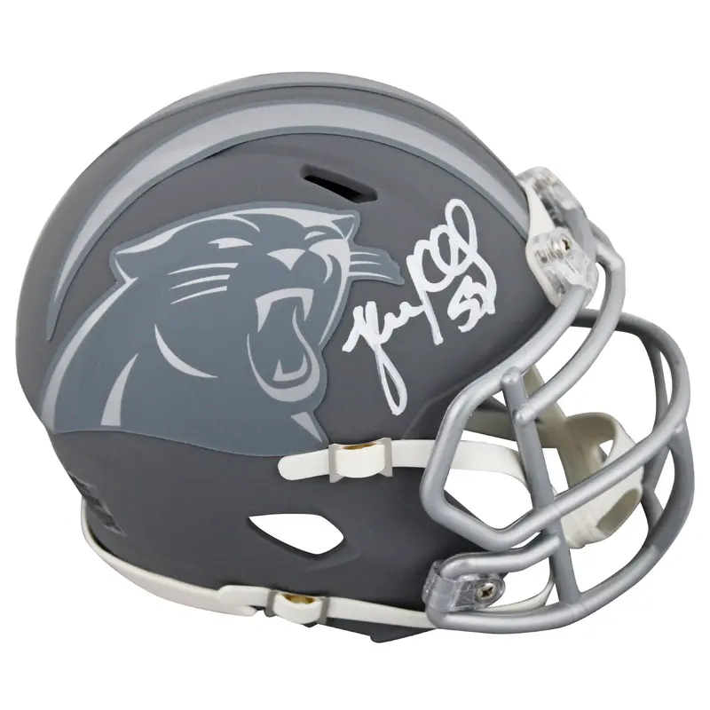 Panthers Luke Kuechly Authentic Signed Slate Speed Mini Helmet BAS Witnessed