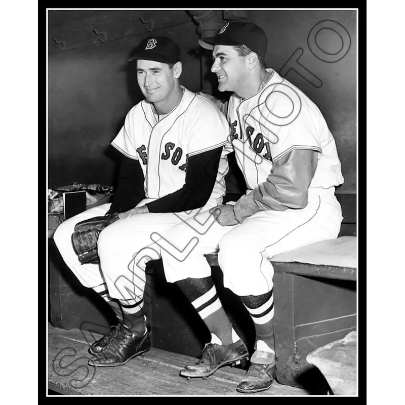 Ted Williams Lou Boudreau 8X10 Photo - Boston Red Sox - 2076
