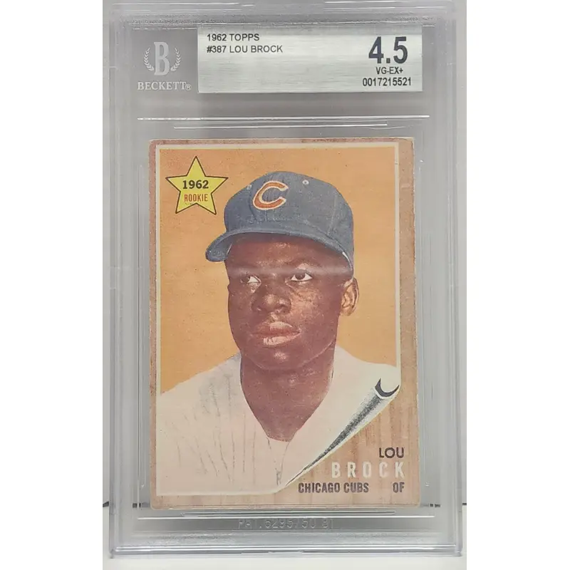 Lou Brock 1962 Topps Rookie #387 BGS 4.5 Vg-Ex+