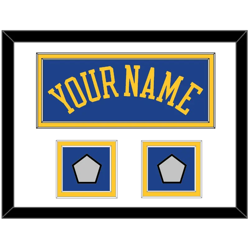 Golden State Name & 2 Finals Patches - Road Blue (2010-2019) - Double Mat 1