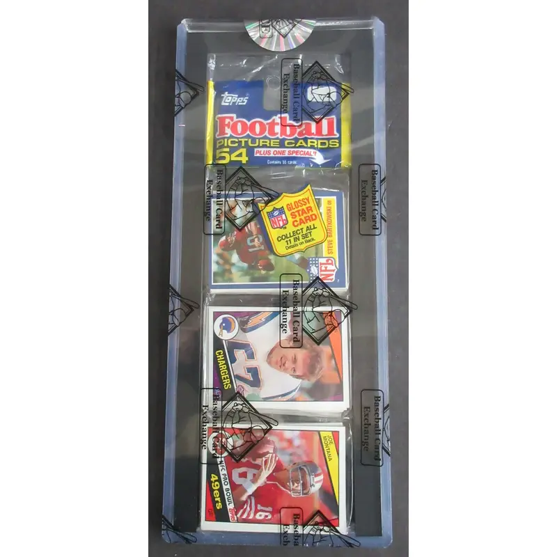 1984 Topps Football Unopened Rack Pack (BBCE) (Montana Top)