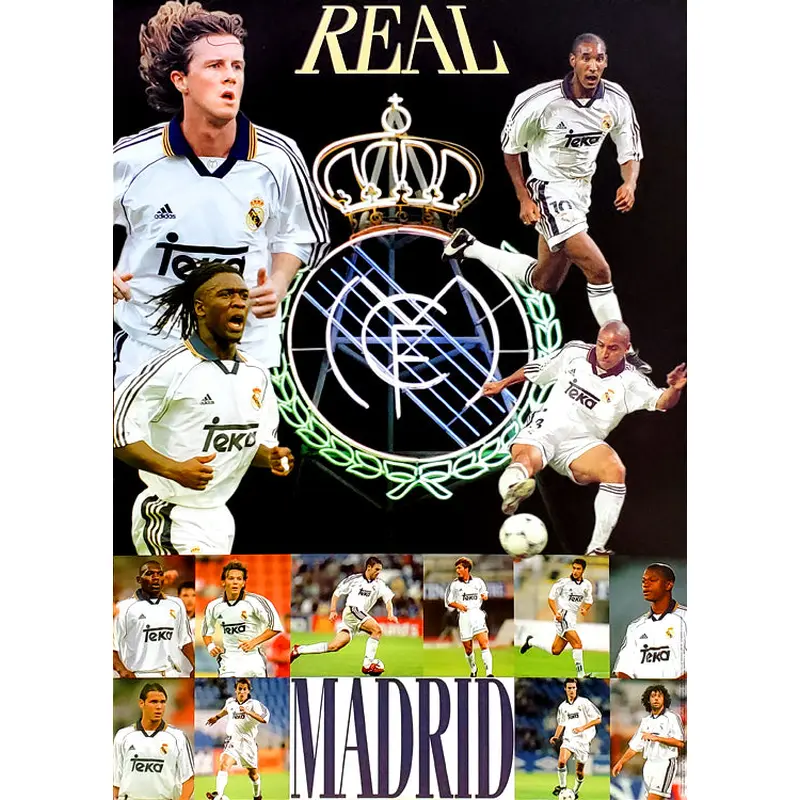 Real Madrid C.F. "Team 2000" 14 Players In Action Collage Poster - UK Posters