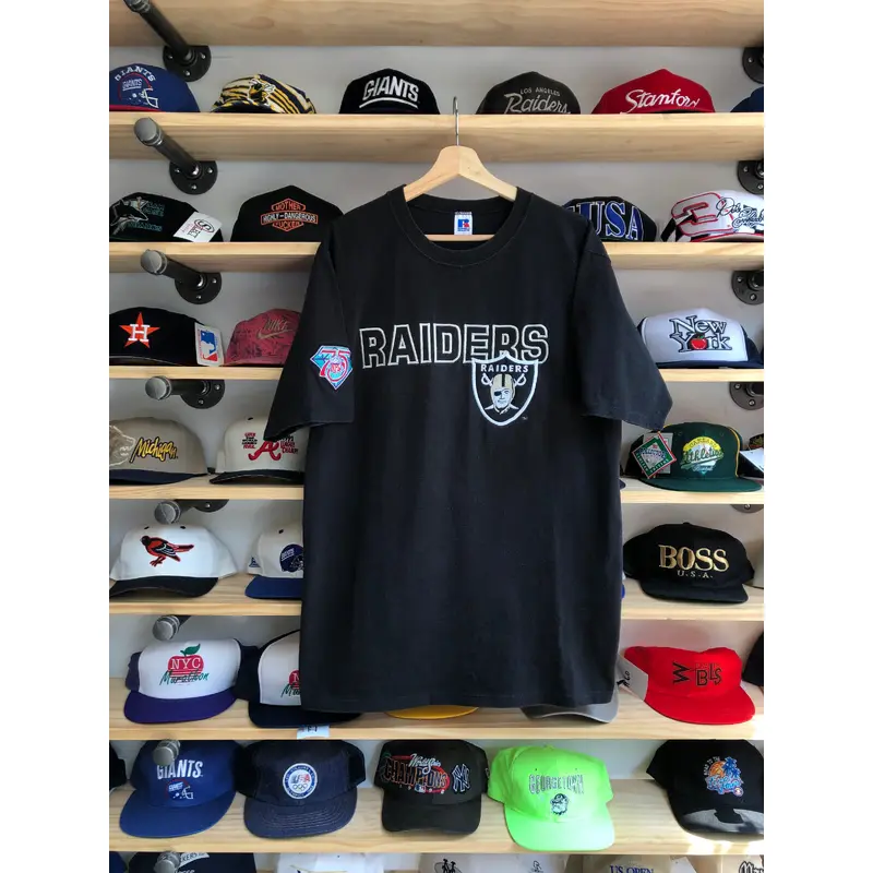 Vintage Los Angeles Raiders Spellout Tee Size Large
