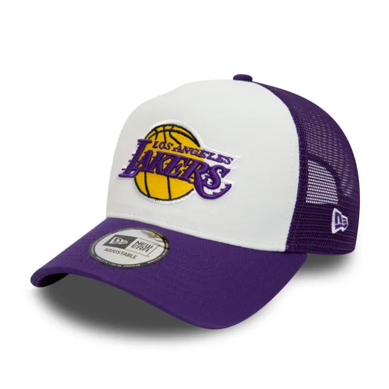 Los Angeles Lakers Team Color Block A-Frame Trucker - White/Purple