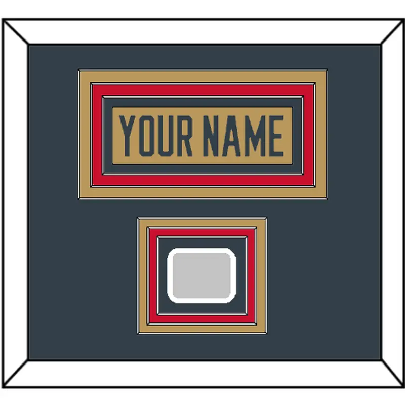 Vegas Nameplate & 2023 Stanley Cup Champions Patch - Alternate Gold - Triple Mat 2