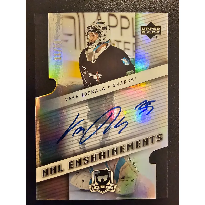 2006-07 Upper Deck The Cup - NHL Enshrinements - Vesa Toskala #E-VT /50