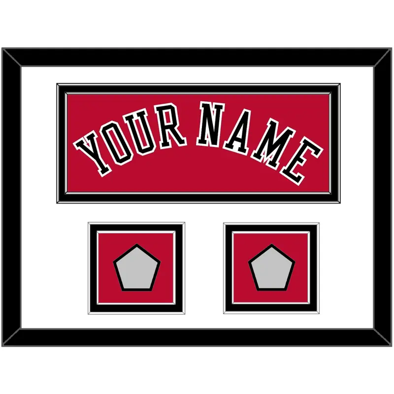 Chicago Name & 2 Champions Trophy Patches - Road Red (1986-2017) - Double Mat 1