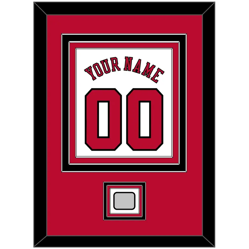 Chicago Name & Number With 3X Champions Patch - Home White (1986-2017) - Triple Mat 2