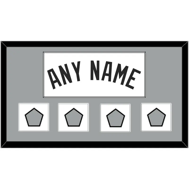 San Antonio Name With 4 Finals Patches - Home White (1989-2002) - Single Mat 2