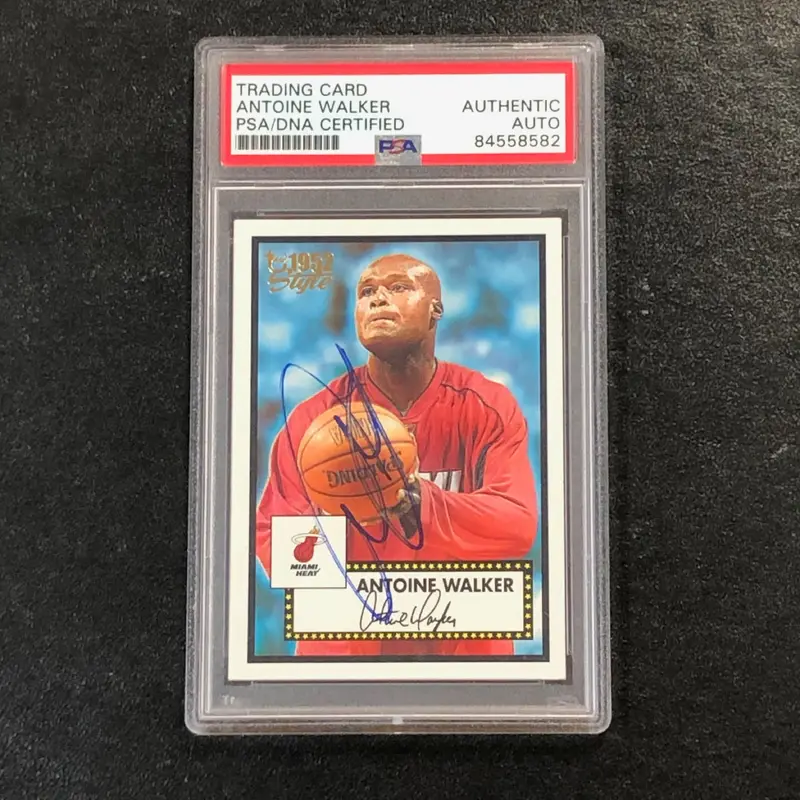 2005-06 Topps 1952 Style #119 Antoine Walker Signed Card AUTO PSA Slabbed Heat