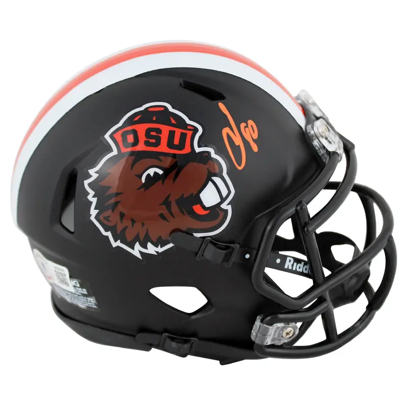Oregon St Chad Johnson Authentic Signed Retro Speed Mini Helmet BAS Witnessed