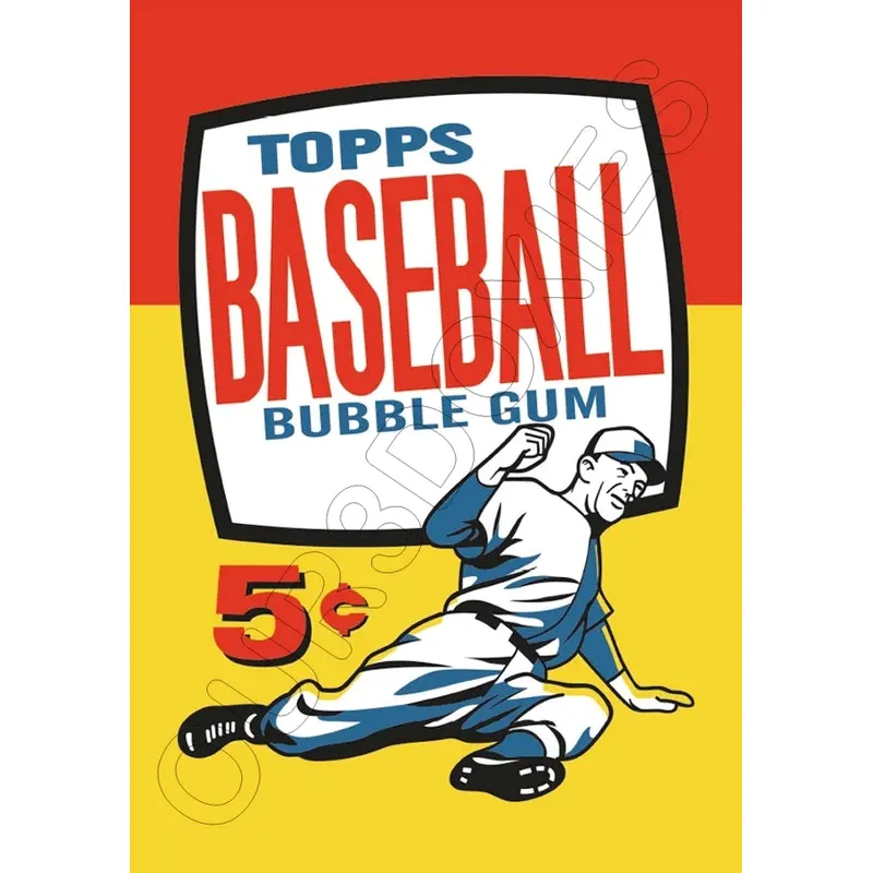 1957 Topps Baseball Wax Pack Wrapper Store Counter Advertising Standup Sign - 1000