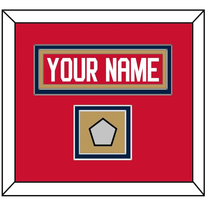 Florida Nameplate & Back To Back Stanley Cup Champions Patch - Home Red - Double Mat 3