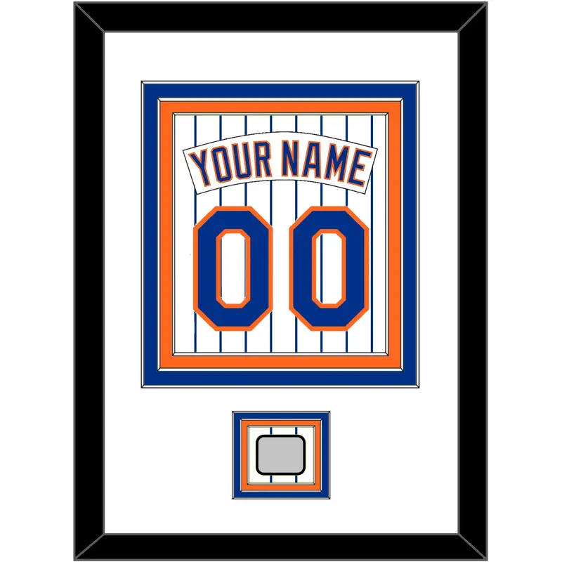 New York Nameplate, Number & World Series Patch - Home Pinstripes (1983-1986) - Triple Mat 1