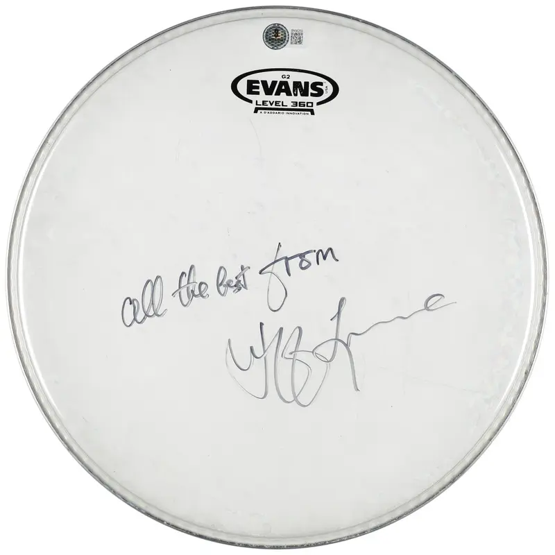Jeff Lynne Signed Drumhead Beckett Certified