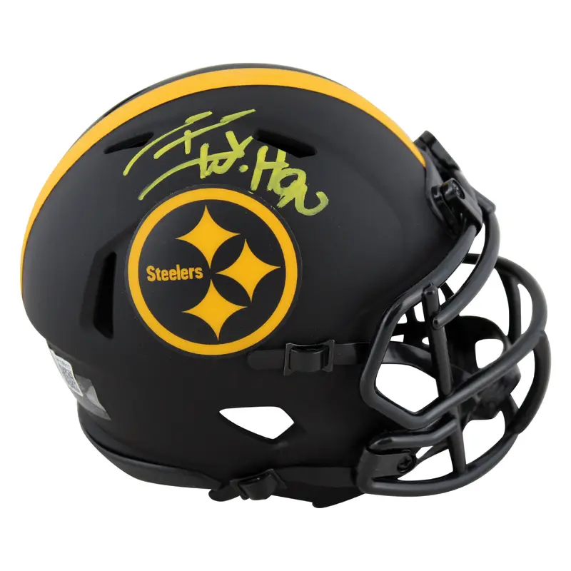 Steelers T.J. Watt Signed Eclipse Speed Mini Helmet w/ Yellow Sig JSA Witness
