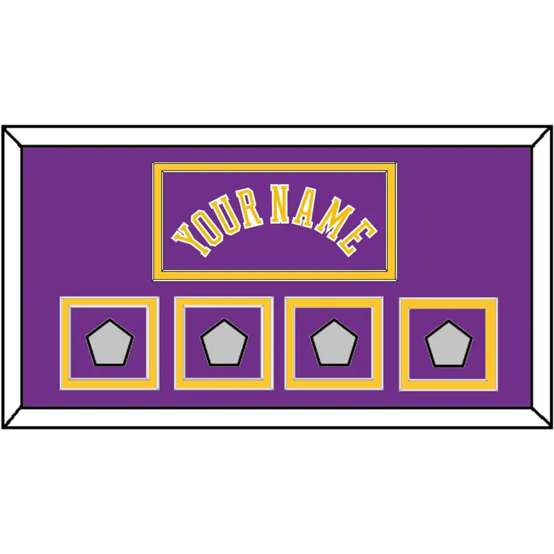 Los Angeles Name & 4 Trophy Patches - Road Purple (1978-1997) - Double Mat 2