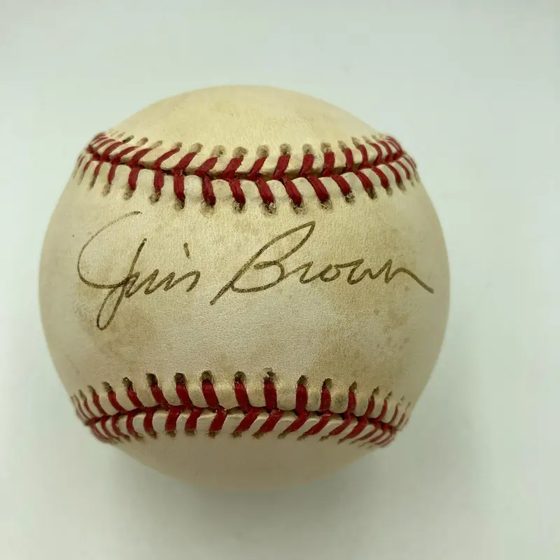 Jim Brown Signed Official American League Baseball JSA COA