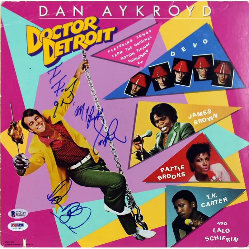 James Brown & Dan Aykroyd Signed Soundtrack Album Cover W/ Vinyl BAS #D43217
