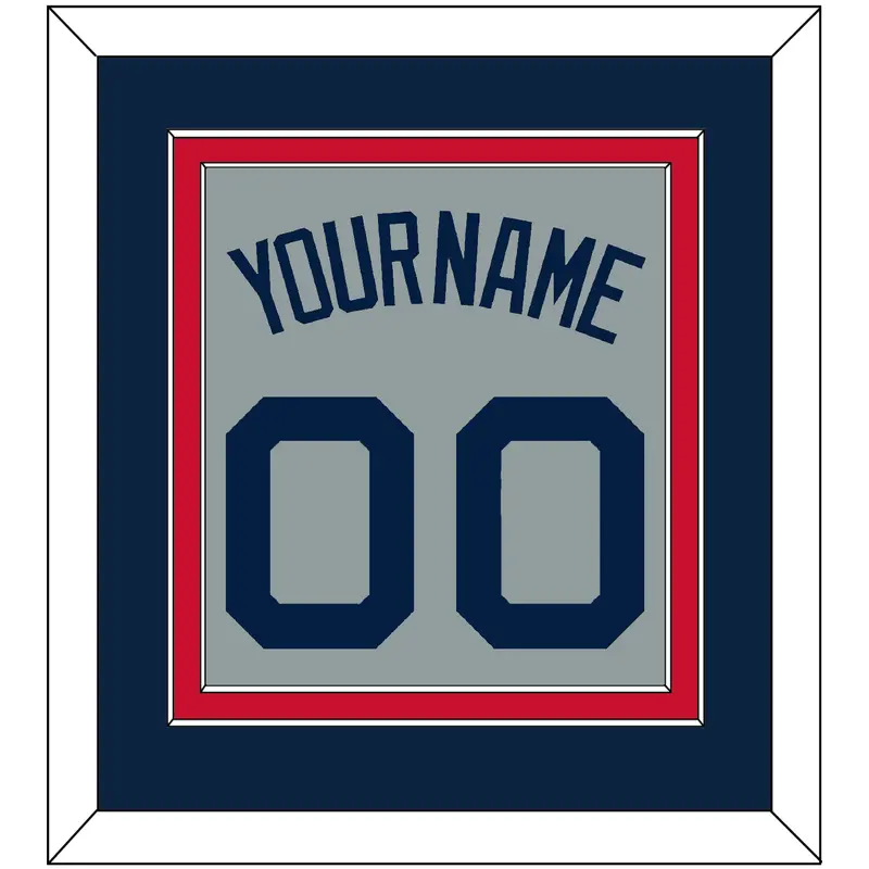 Boston Name & Number - Road Gray (2009-2013) - Double Mat 3