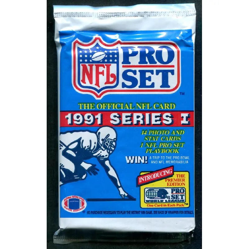 1991 Pro Set Football Unopened Series 1 Pack (14)