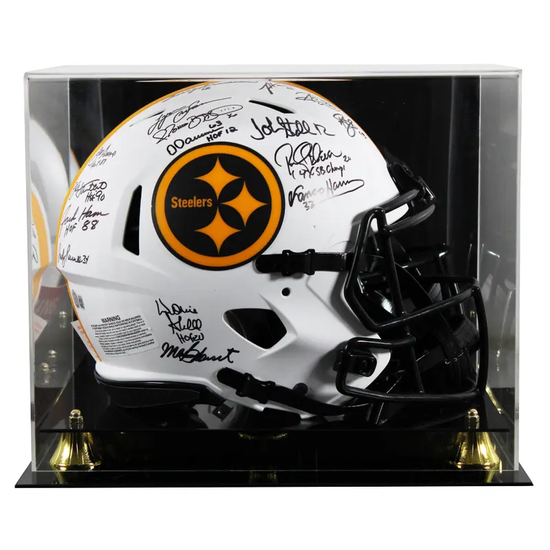 Steelers Greats (16) Signed Lunar Full Size Speed Proline Helmet W/ Case BAS