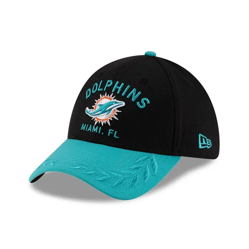 Miami Dolphins NFL Draft 2025 Black 39THIRTY Stretch Fit Cap