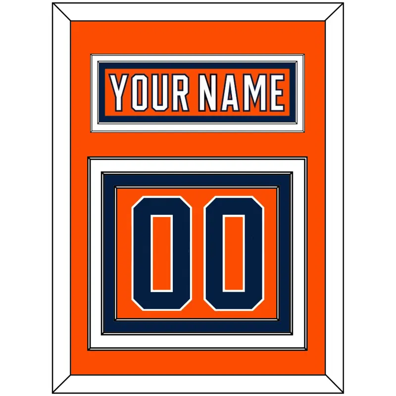 Edmonton Nameplate & Number (Back) - Home Orange (2017-2022) - Triple Mat 2