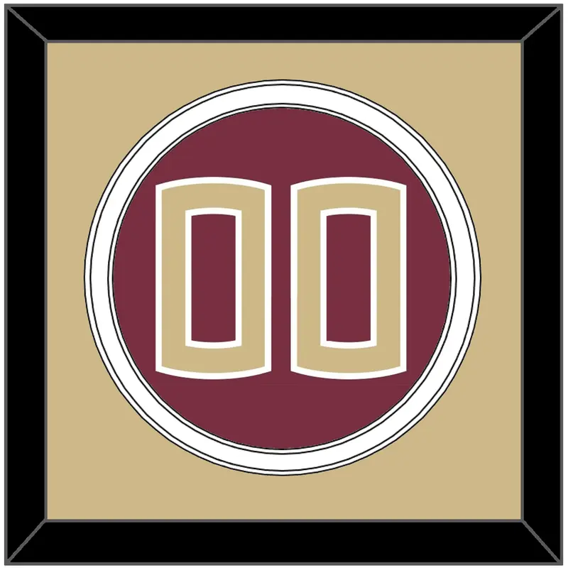 Florida State Baseball Number - Alternate Garnet (2016-2018) - Double Mat 3