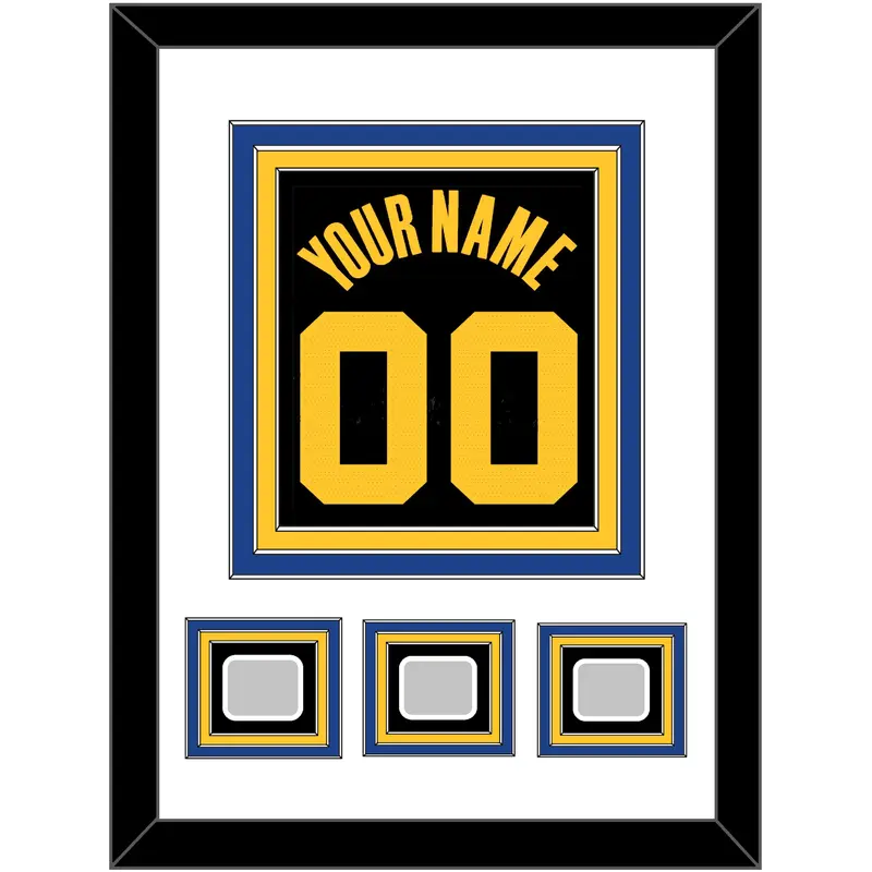Golden State Name & Number With 3 Finals Patches - Black City (2021-2022) - Triple Mat 1