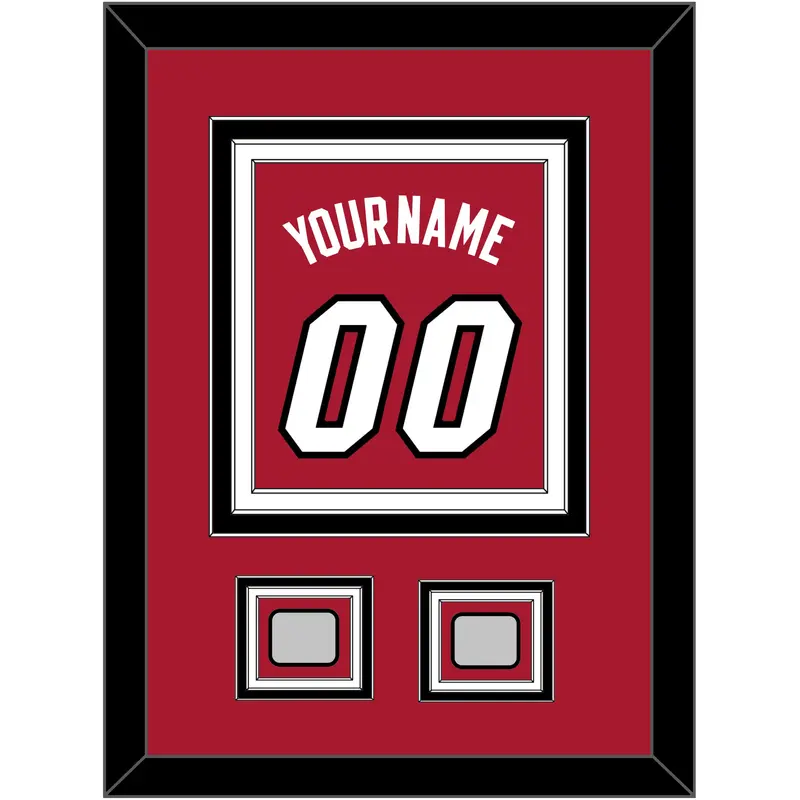 Miami Name & Number With 2 Finals Patches - Alternate Red (2001-2008) - Triple Mat 4